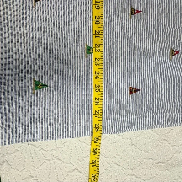 Ralph Lauren Blue Striped Polo with Embroidered Flags - Picture 8 of 9